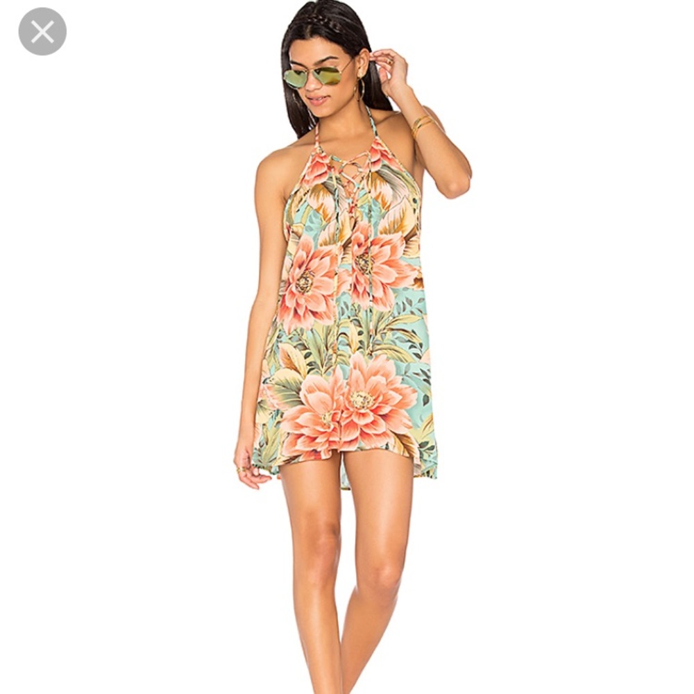 Show me Your Mumu- low lace up mini dress